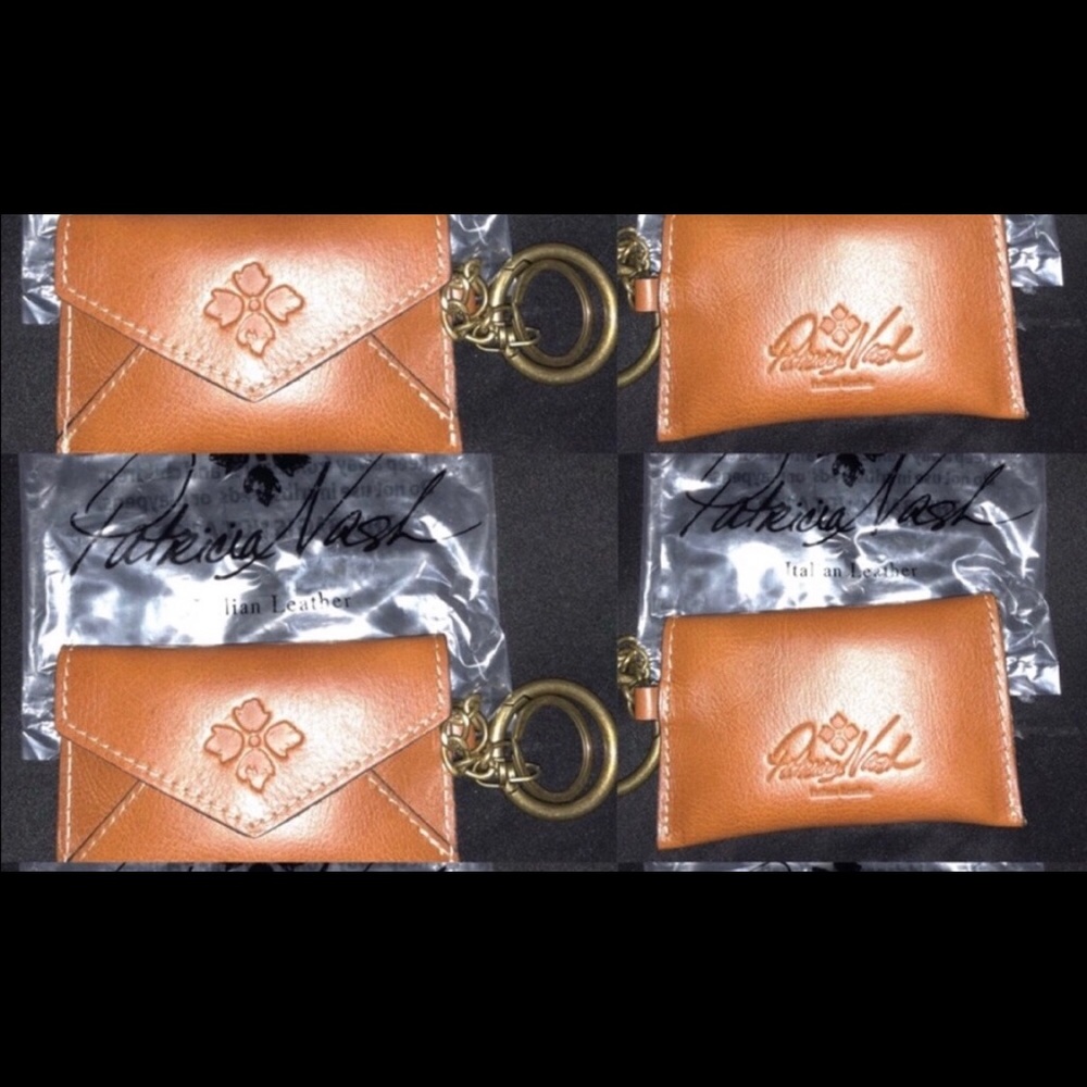 Leather card holder key chains